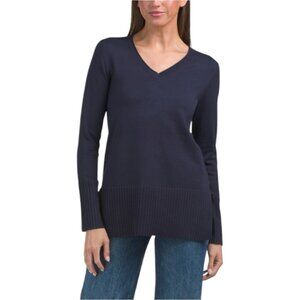 MERIDAN COLLECTION High Cuff Long Tunic Sweater
